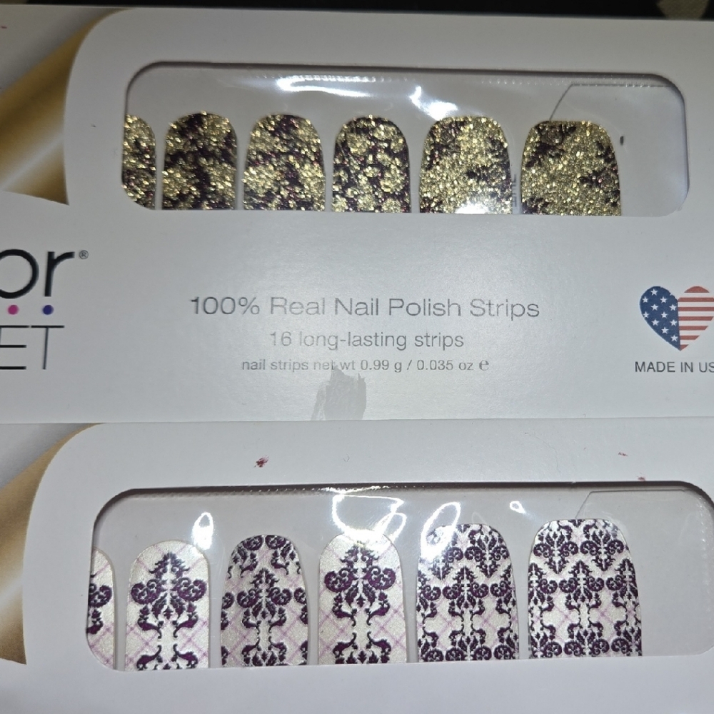 Color Street Nail Strips - Elegant Purple and Glittering Gold